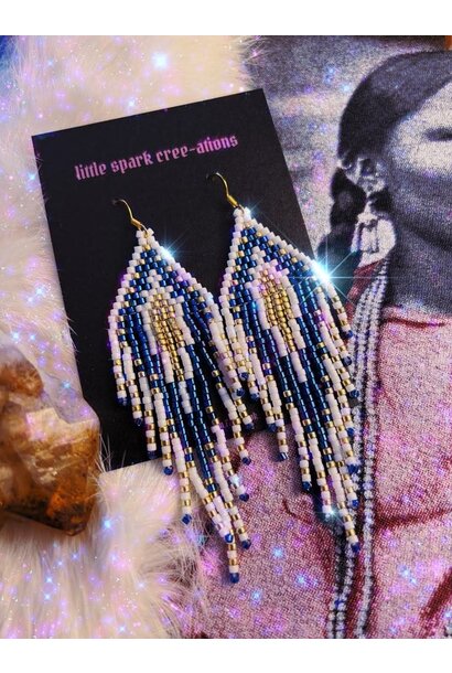 Large beaded Earrings by Little Spark Cree-ations