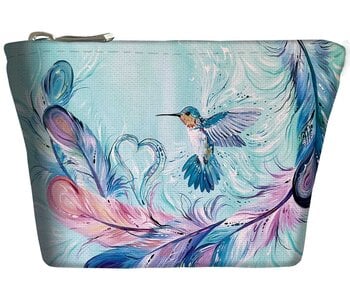 Canvas Coin Purse - Hummingbird Feathers by Carla Joseph