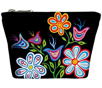 Canvas Coin Purse - Happy Flower by Patrick Hunter