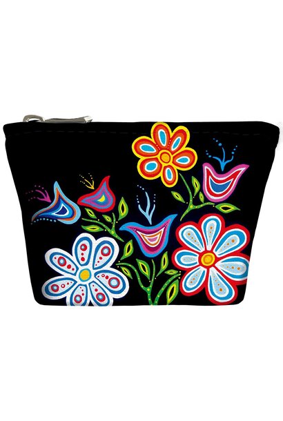 Canvas Coin Purse - Happy Flower by Patrick Hunter