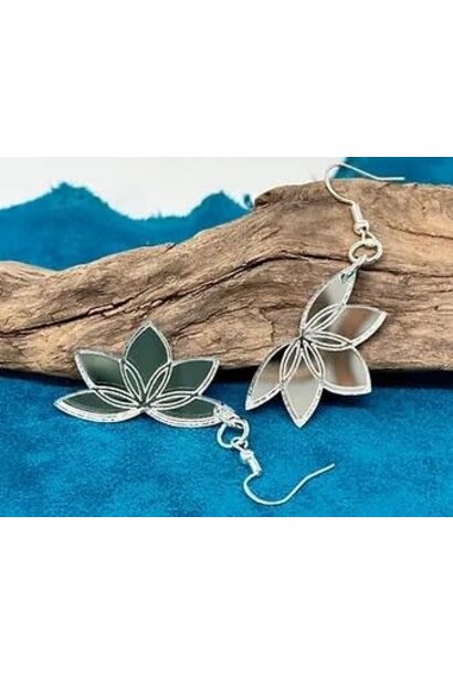 Mini Lotus Flowers Earrings Silver by Jada Creations