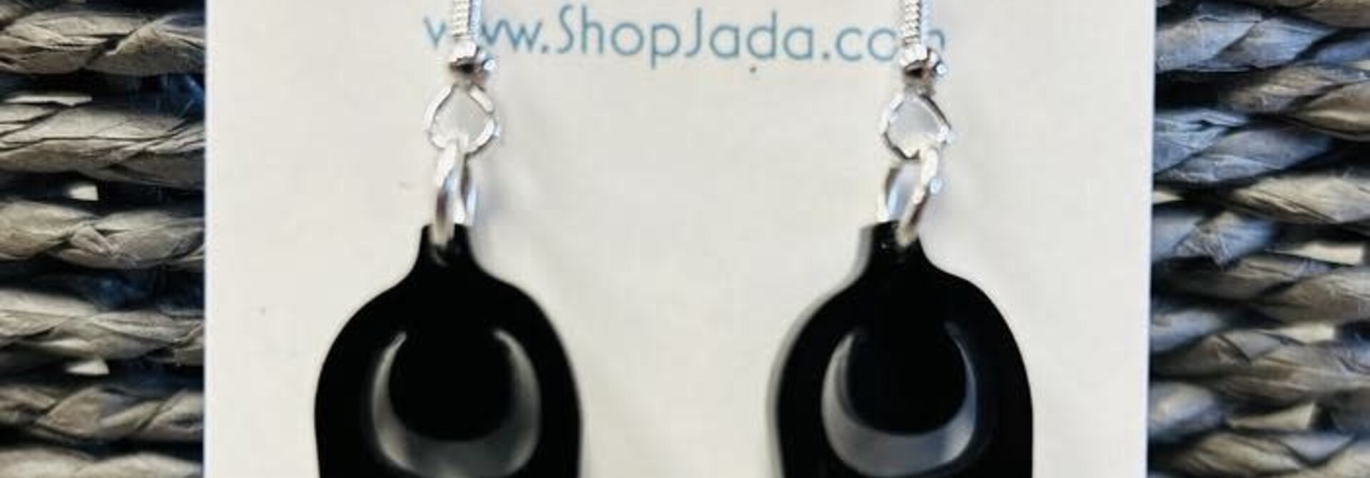 Black Phoenix Feather Earrings by Jada Creations