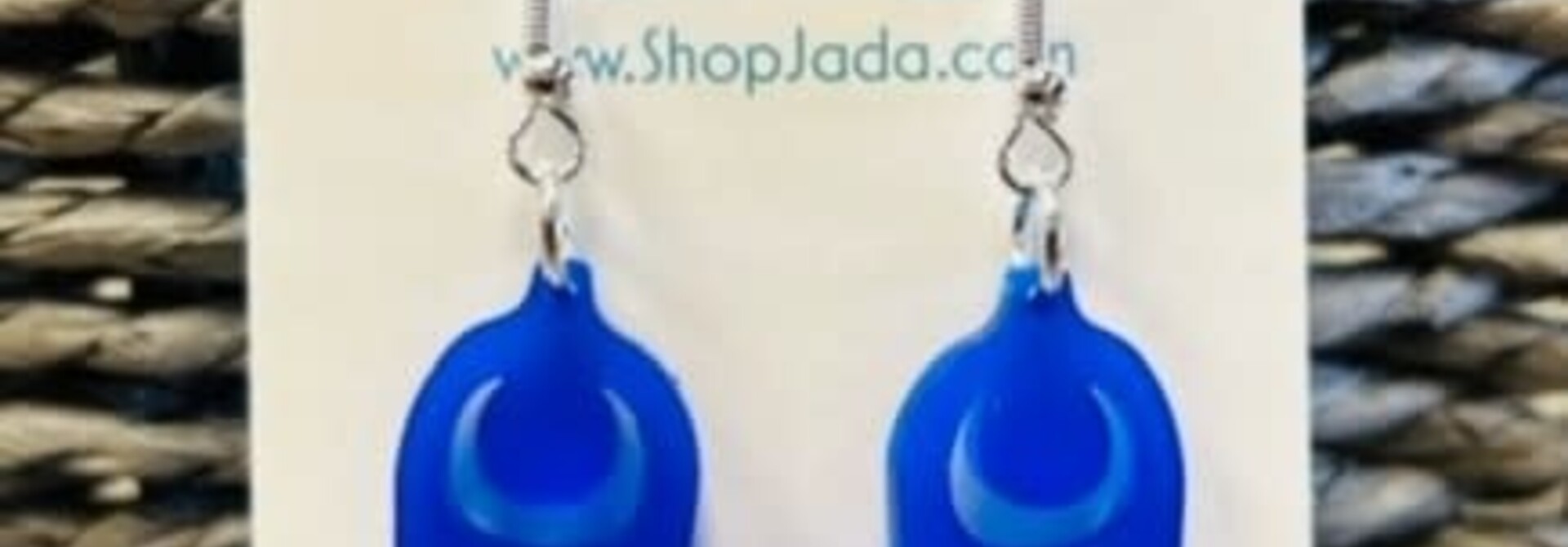 Mini Phoenix Feather earrings Blue  by Jada Creations