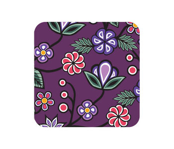 Cork Backed Coaster Ojibway Florals by Storm Angeconeb