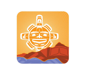 Cork-Backed Coaster - Chilkat Sun by Nahaan
