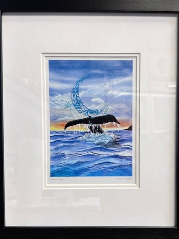 Matted & Framed Art Card Whale Song by Karen Erickson