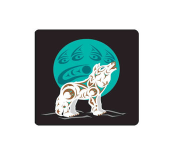 Cork-Backed Coaster - Howling Wolf