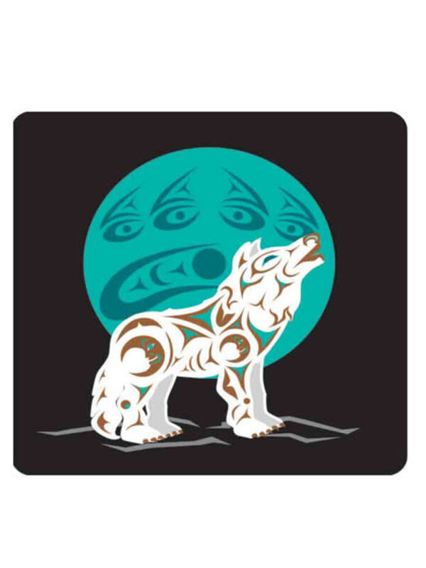 Cork-Backed Coaster - Howling Wolf