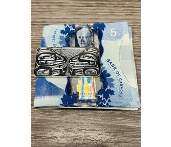 Hand Carved 2" Silver Money Clip - Killer Whale by Shirley Stanley