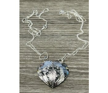 Hand Carved Silver "Friendship" Pendants - Wolf by Shirley Stanley