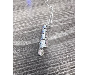 1.75" Hand Carved Silver Spiral Bear Pendant by Shirley Stanley