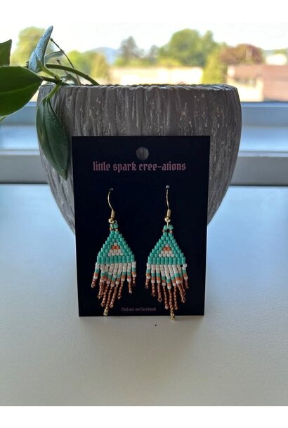 Small beaded earrings by Little Spark Cree-ations