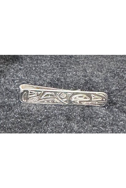 Hand Carved Silver Tie Clip Killer Whale by Shirley Stanley