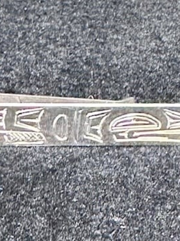 Hand Carved Silver Tie Clip Raven by Shirley Stanley