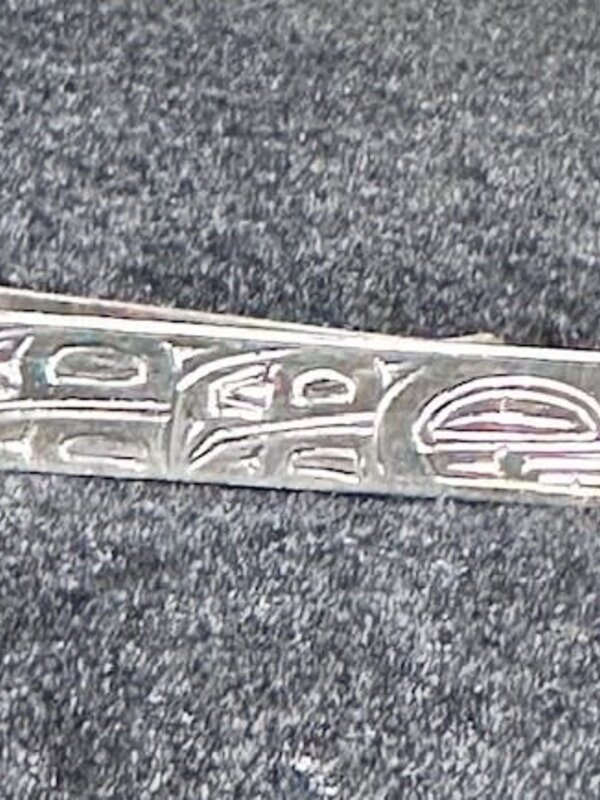 Hand Carved Silver Tie Clip Frog by Shirley Stanley