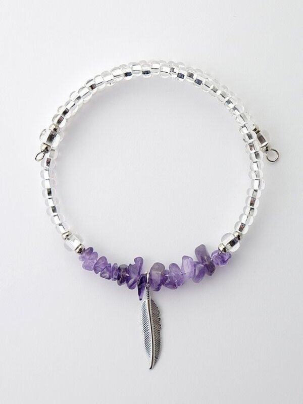 Birthstone Coil Bracelet February