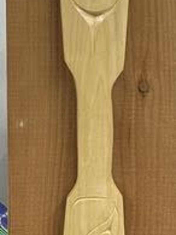 51" Hand Carved Cedar Paddle - Salmon by Dwayne Malloway