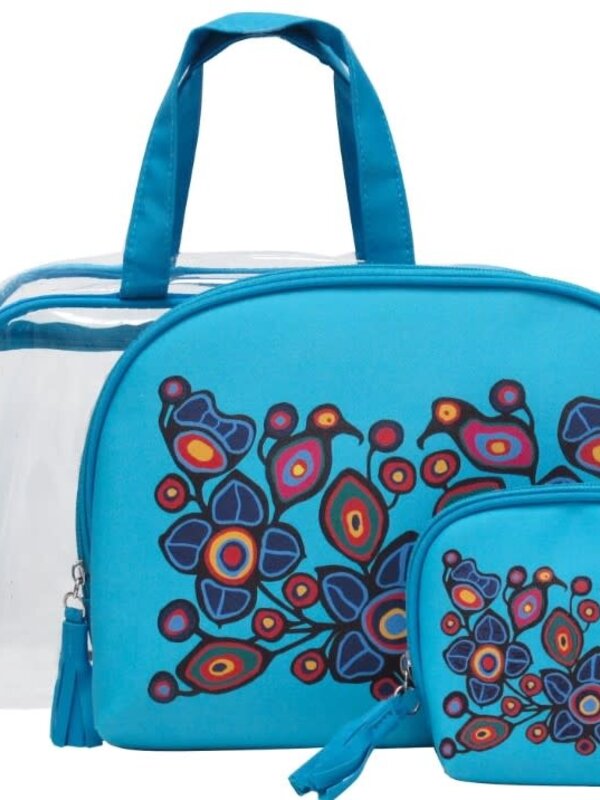 Cosmetic bag set Flowers and Birds by Norval Morrisseau