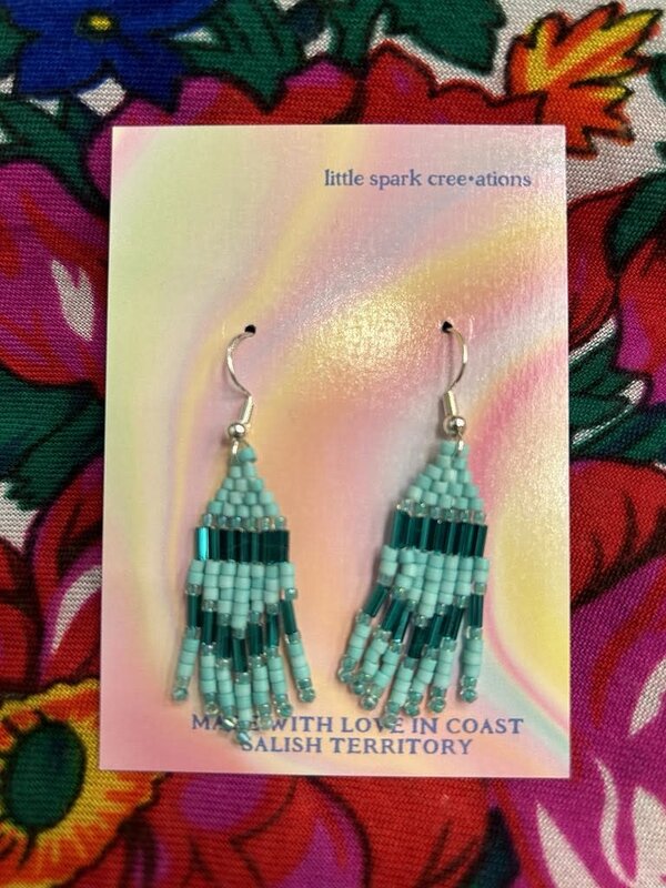 Small beaded earrings by Little Spark Cree-ations