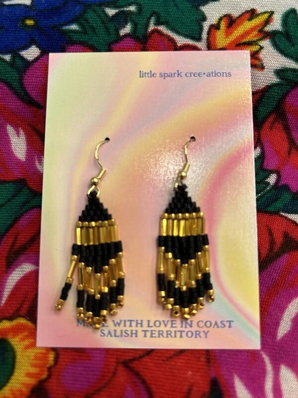 Small beaded earrings by Little Spark Cree-ations