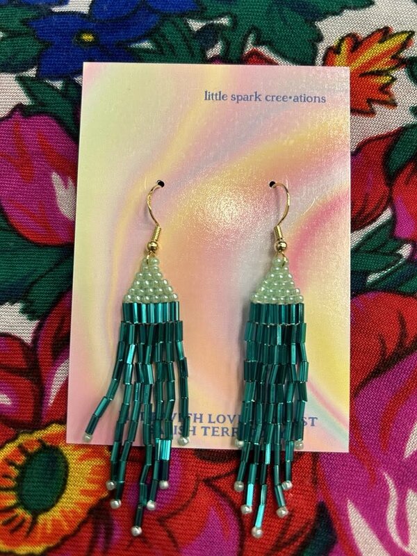 Small beaded earrings by Little Spark Cree-ations