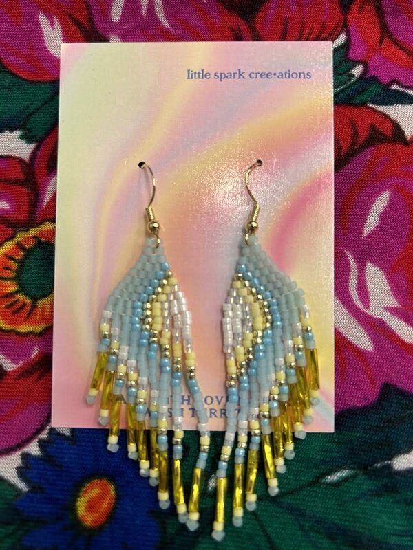 Medium Beaded Earrings by Little Spark Cree-ations