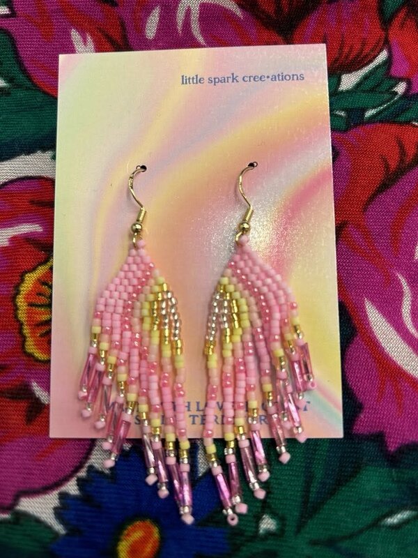 Medium Beaded Earrings by Little Spark Cree-ations