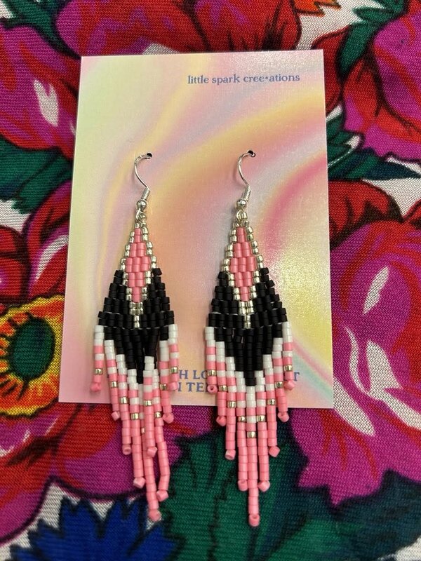 Medium Beaded Earrings by Little Spark Cree-ations