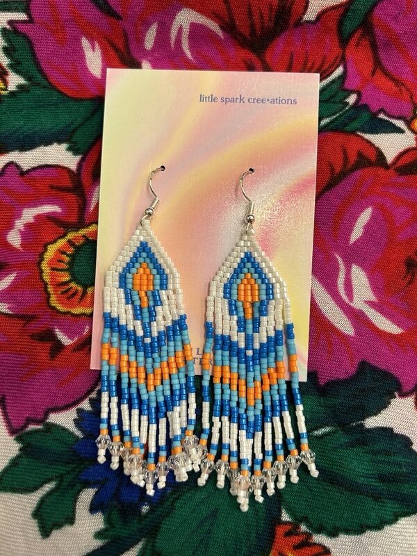 Large Beaded Earrings by Little Spark Cree-ations