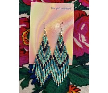 Large beaded Earrings by Little Spark Cree-ations