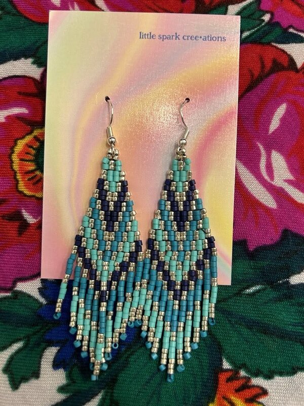 Large beaded Earrings by Little Spark Cree-ations