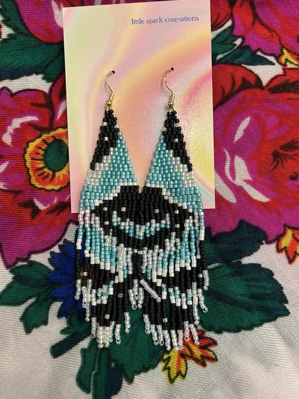 Large beaded Earrings by Little Spark Cree-ations