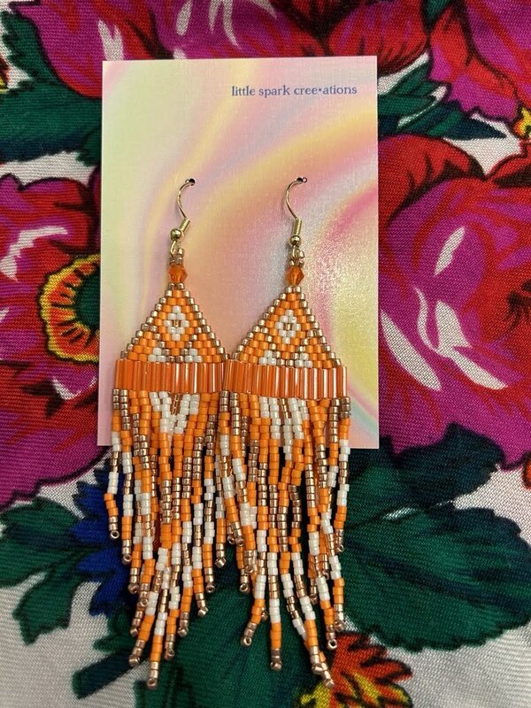 Large Beaded Earrings by Little Spark Cree-ations