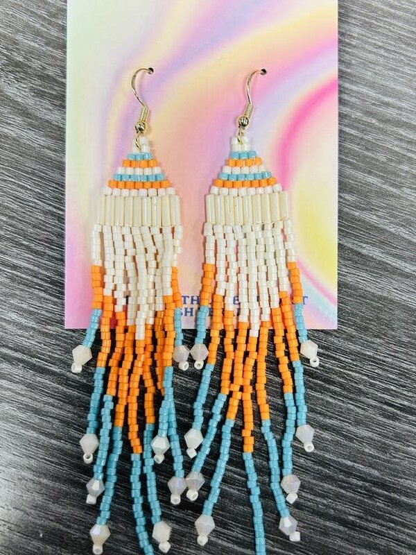 Medium Beaded Earrings by Little Spark Cree-ations