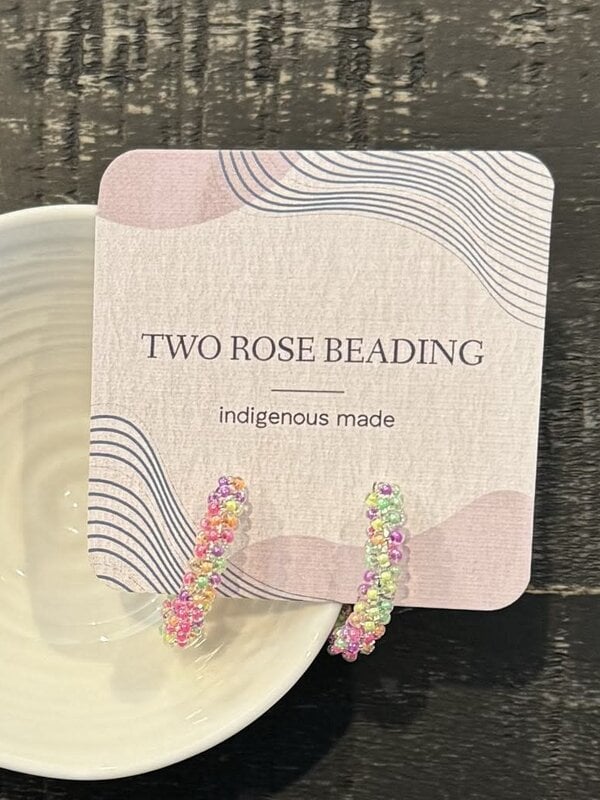 Medium Beaded Hoop Earrings by Jenn Carman