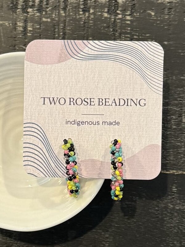 Medium Beaded Hoop Earrings by Jenn Carman