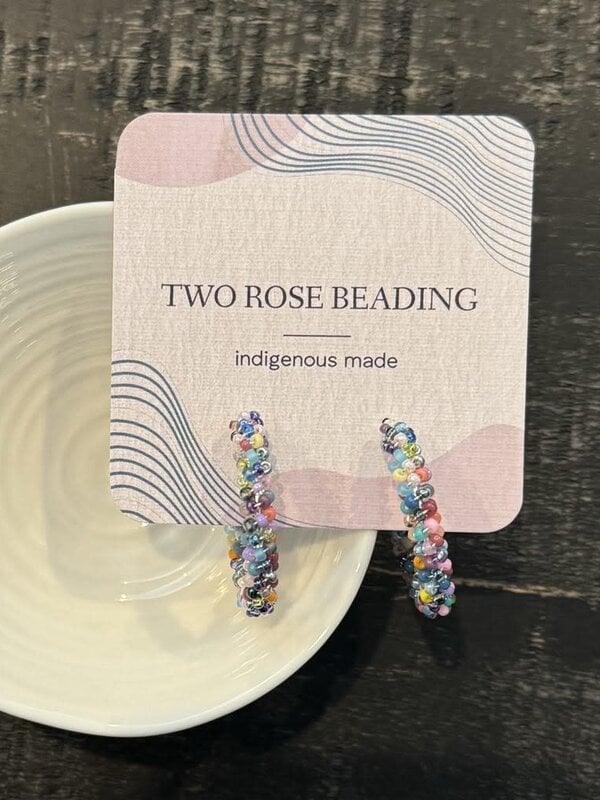 Large beaded Hoop Earrings by Jenn Carman