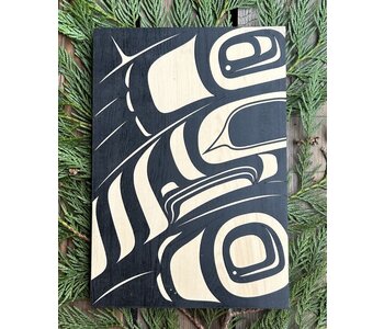 10"x7" lasered Black Eagle Design in Yellow Cedar by Peter Gong