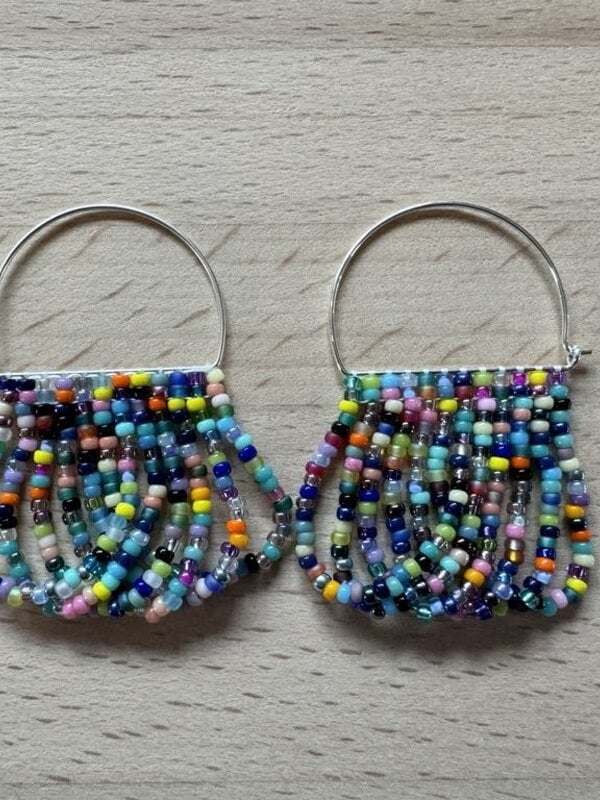 2" Half Circle Beaded Earrings by Jenn Carman