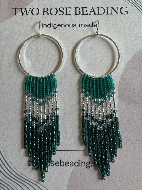 4" Beaded Hoop Earrings by Jenn Carman