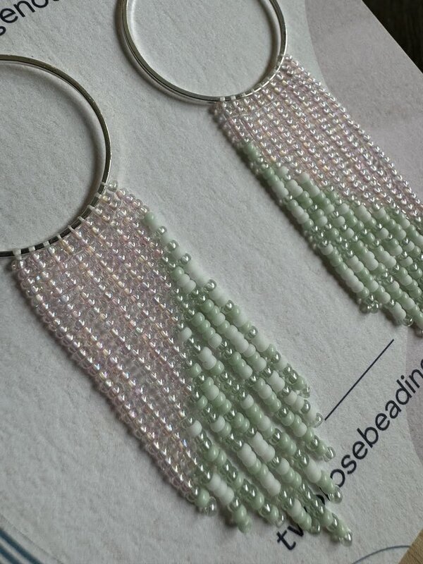 4" Beaded Hoop Earrings by Jenn Carman