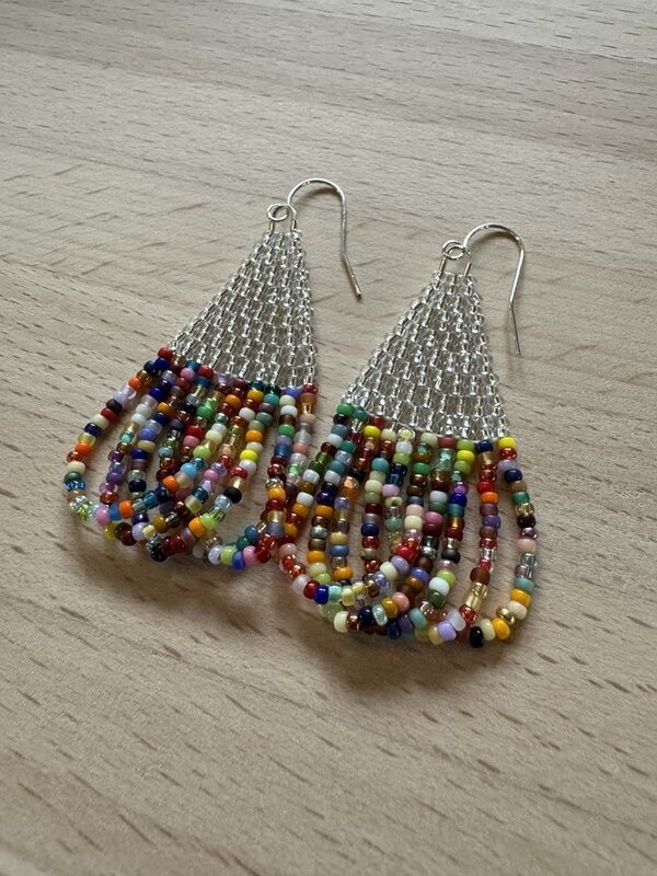 2.5" Beaded Swoop Earrings by Jenn Carman