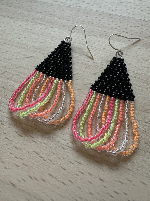 2.5" Beaded Swoop Earrings by Jenn Carman