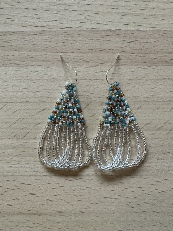 2.5" Beaded Swoop Earrings by Jenn Carman