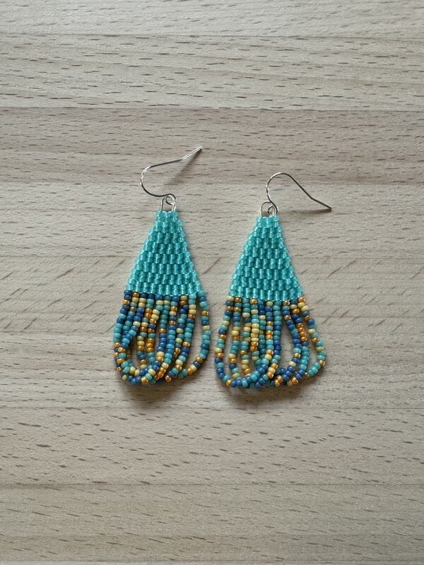 2.5" Beaded Swoop Earrings by Jenn Carman