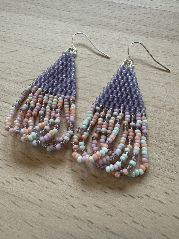 2.5" Beaded Swoop Earrings by Jenn Carman