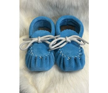 Hand Made Laurentian Chief Baby Moccasin - Aqua