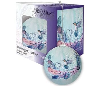 Glass Ornament Hummingbird Feathers by Carla Joseph