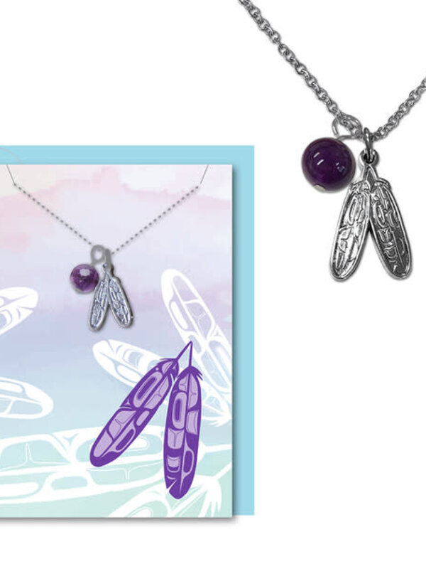 Healing Necklace - Eagle Feathers by Corey Bulpitt