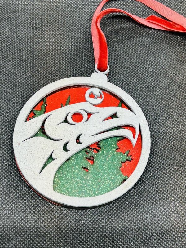 3.5" Wooden Ornament - Eagle by Matt Gong